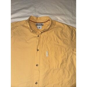 Columbia Button Down Shirt Short Sleeve Gingham Check Camp Sherbet XL